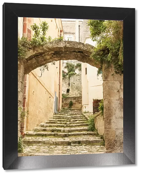 Southern Italy, Basilicata, Province of Matera. Arched pathways
