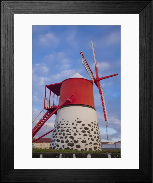 Framed Print : Portugal, Azores, Pico Island, Madalena. Traditional windmill Framed Print : Portugal, Azores, Pico Island, Madalena. Traditional windmill