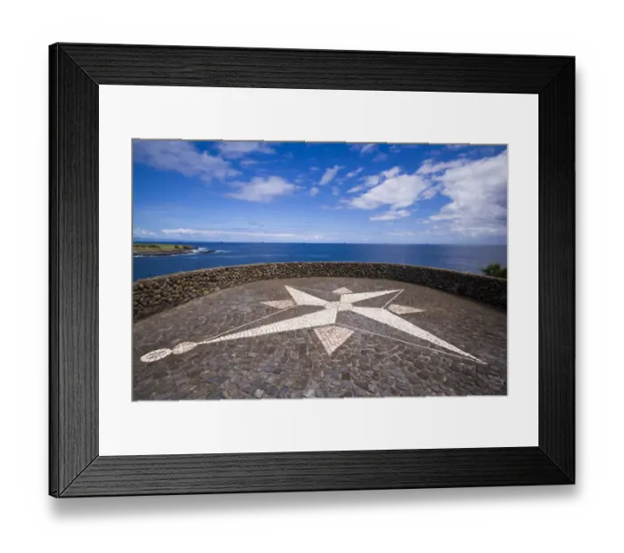Framed Print : Portugal, Azores, Sao Jorge Island, Topo. Ponta do Topo, compass rose mosaic Framed Print : Portugal, Azores, Sao Jorge Island, Topo. Ponta do Topo, compass rose mosaic