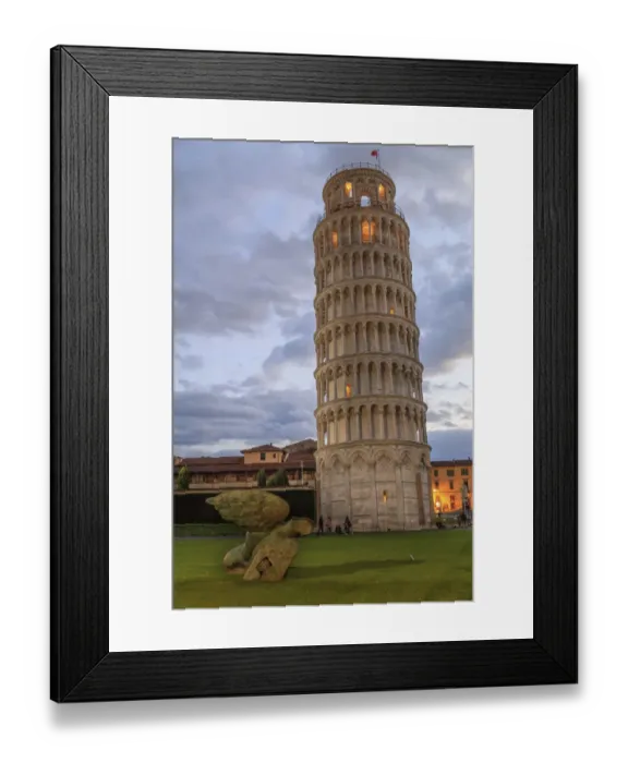 Framed Print : Italy, Pisa, Italy, Torre pendente di Pisa, Leaning Tower of Pisa night