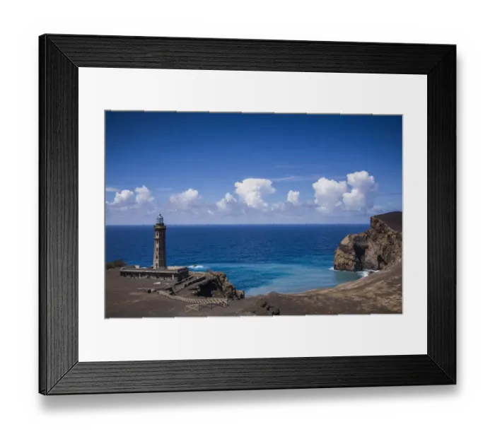 Framed Print : Portugal, Azores, Faial Island. Capelinhos volcanic eruption site and elevated view of site Framed Print : Portugal, Azores, Faial Island. Capelinhos volcanic eruption site and elevated view of site