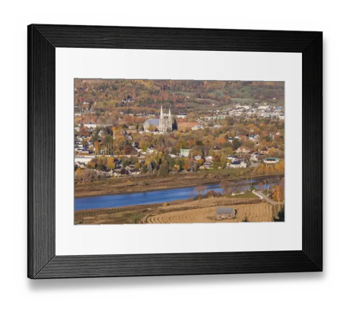 Framed Print : Canada, Quebec, Baie St-Paul. Elevated town view Framed Print : Canada, Quebec, Baie St-Paul. Elevated town view