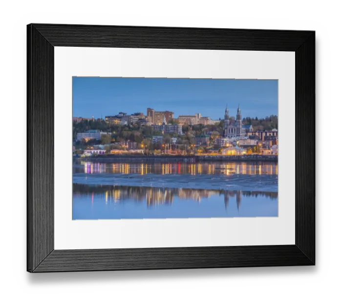 Framed Print : Canada, Quebec, Saguenay-Chicoutimi. Skyline by the Saguenay River Framed Print : Canada, Quebec, Saguenay-Chicoutimi. Skyline by the Saguenay River