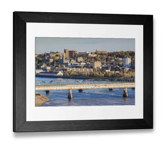 Framed Print : Canada, Quebec, Saguenay-Chicoutimi. Elevated city view Framed Print : Canada, Quebec, Saguenay-Chicoutimi. Elevated city view