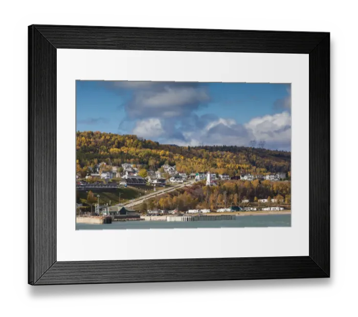 Framed Print : Canada, Quebec, Saint Simeon. Elevated town view
