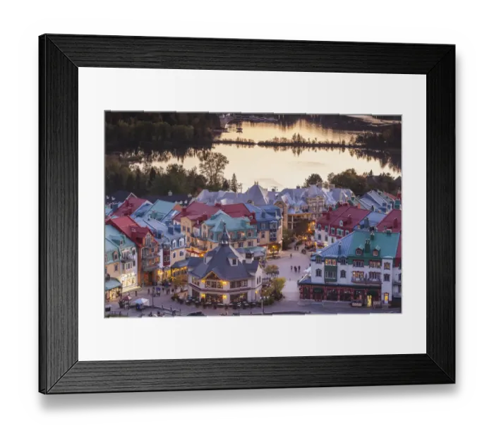 Framed Print : Canada, Quebec. Mont-Tremblant Ski Village in autumn Framed Print : Canada, Quebec. Mont-Tremblant Ski Village in autumn