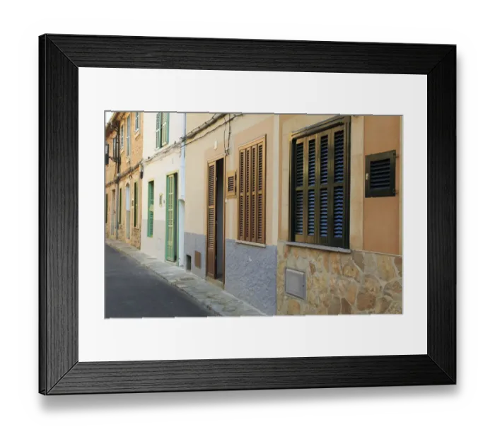 Framed Print : Spain, Balearic Islands, Mallorca. Street in Esporles