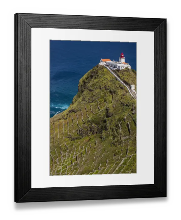 Framed Print : Portugal, Azores, Santa Maria Island, Ponta do Castelo lighthouse