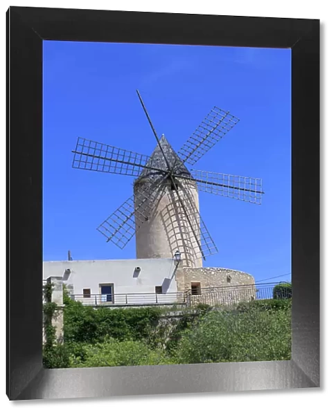 Spain, Balearic Islands, Mallorca. Palma windmill