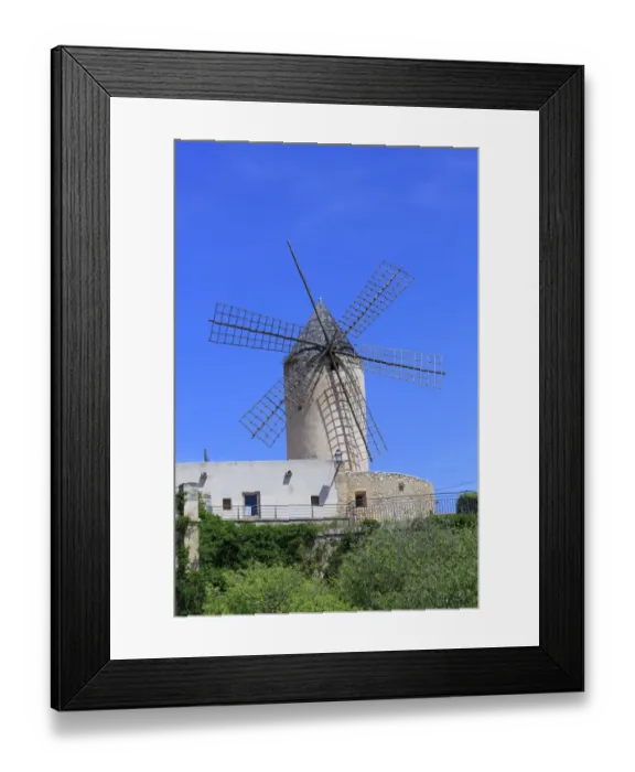 Framed Print : Spain, Balearic Islands, Mallorca. Palma windmill Framed Print : Spain, Balearic Islands, Mallorca. Palma windmill