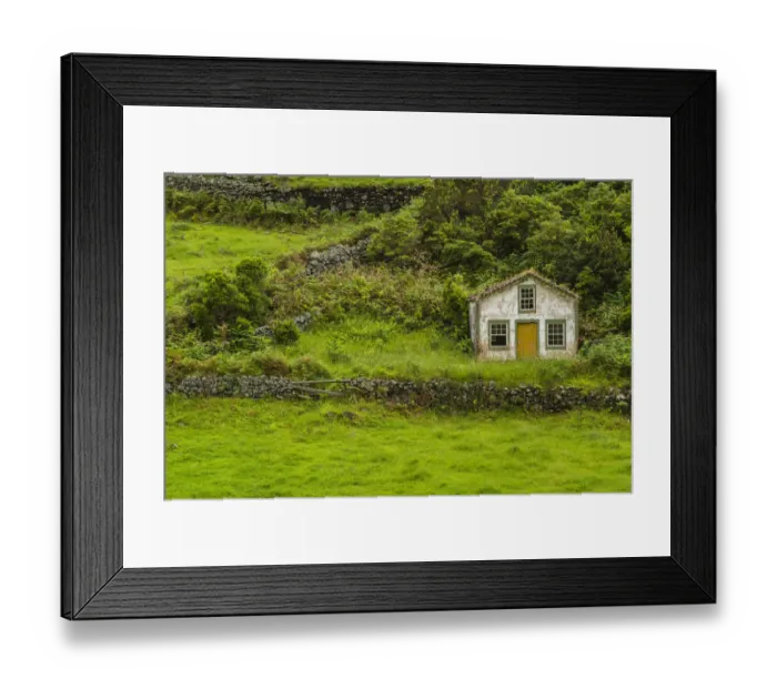 Framed Print : Portugal, Azores, Santa Maria Island, Pico Vermelho. Old farmhouse