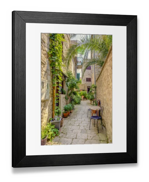 Framed Print : Croatia, Stari Grad. Private walkway in town