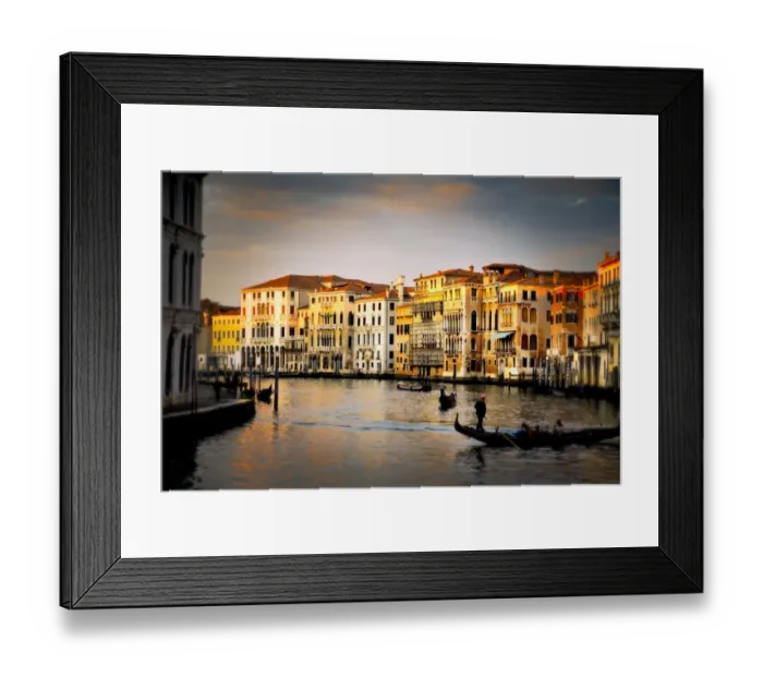 Framed Print : Italy, Venice. Gondolas on Grand Canal at sunset Framed Print : Italy, Venice. Gondolas on Grand Canal at sunset