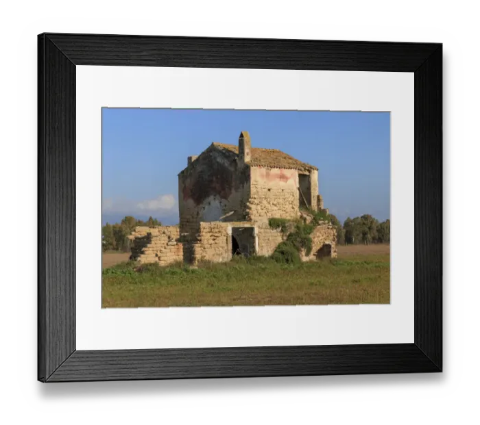 Framed Print : Italy, Central, Southeastern Italy. Ruins of a stone farmhouse in fields Framed Print : Italy, Central, Southeastern Italy. Ruins of a stone farmhouse in fields