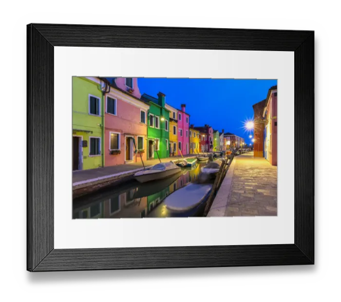 Framed Print : Europe, Italy, Veneto, Burano. Blue hour at sunset Framed Print : Europe, Italy, Veneto, Burano. Blue hour at sunset