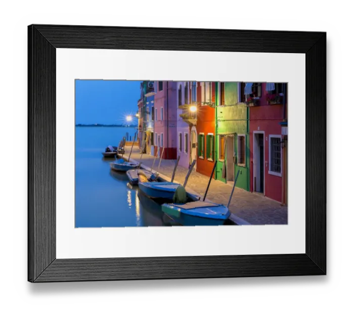 Framed Print : Europe, Italy, Veneto, Burano. Blue hour at sunset Framed Print : Europe, Italy, Veneto, Burano. Blue hour at sunset