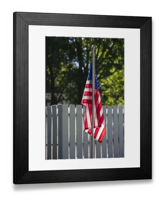 Framed Print : USA, Massachusetts, Cape Ann, Manchester by the Sea. Fourth of July, US flags Framed Print : USA, Massachusetts, Cape Ann, Manchester by the Sea. Fourth of July, US flags