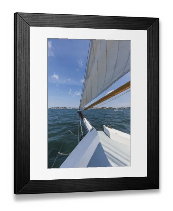 Framed Print : USA, Massachusetts, Cape Ann, Gloucester. Gloucester Schooner Festival, schooner sails