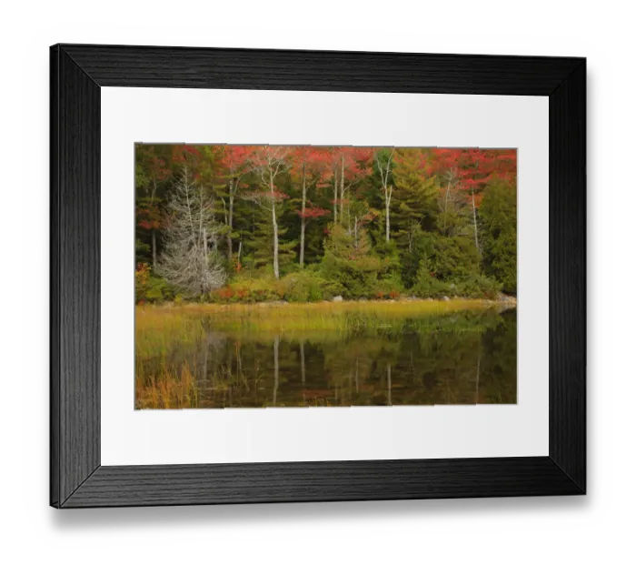 Framed Print : USA, Acadia National Park, Maine. Fall reflections at Bubble Pond Framed Print : USA, Acadia National Park, Maine. Fall reflections at Bubble Pond
