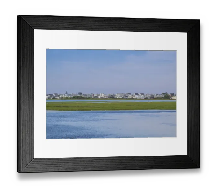 Framed Print : USA, Maine, Wells Beach. Elevated view of beach houses