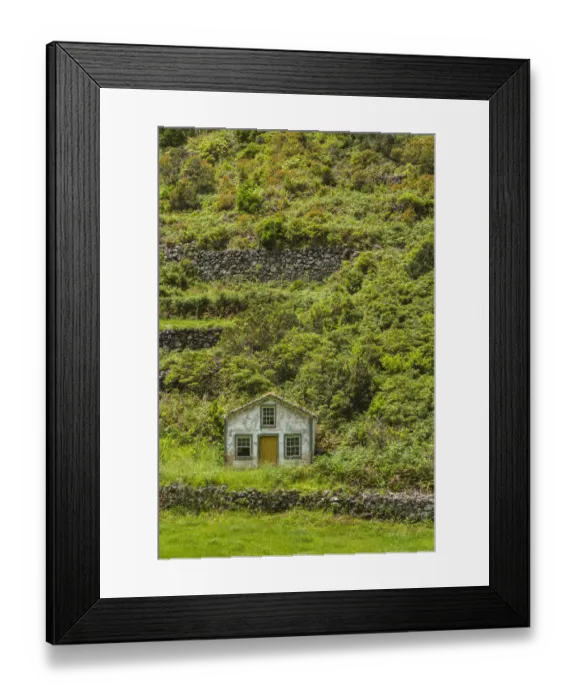 Framed Print : Portugal, Azores, Santa Maria Island, Pico Vermelho. Old farmhouse Framed Print : Portugal, Azores, Santa Maria Island, Pico Vermelho. Old farmhouse