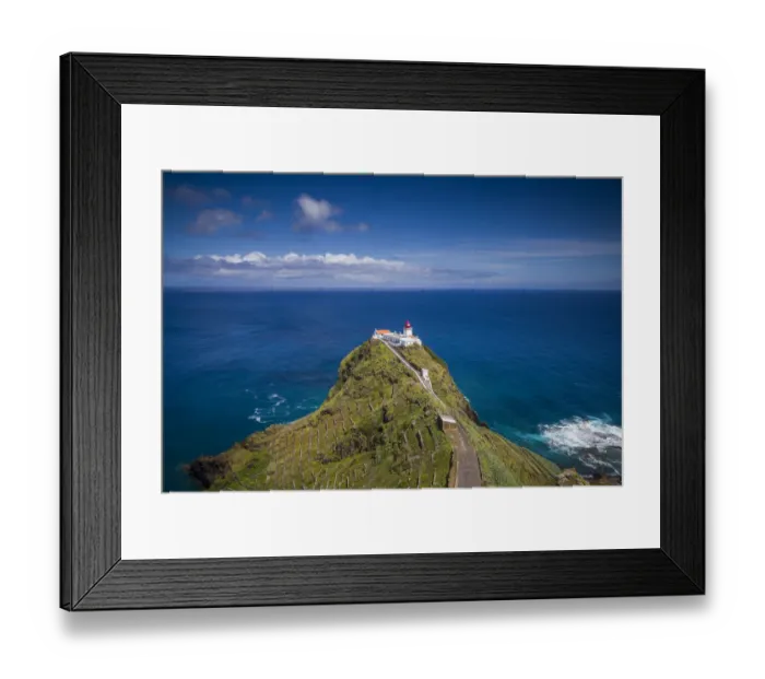 Framed Print : Portugal, Azores, Santa Maria Island, Ponta do Castelo lighthouse