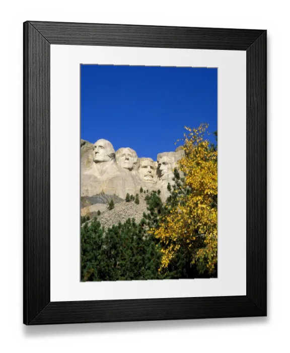 Framed Print : Fall color under Mount Rushmore, Mount Rushmore National Memorial, South Dakota, USA