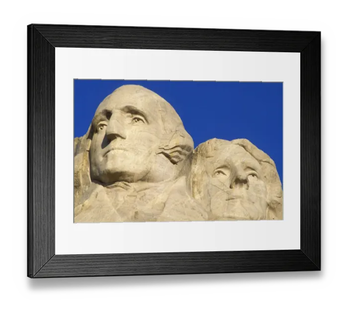 Framed Print : Morning light on Washington and Jefferson detail, Mount Rushmore National Memorial Framed Print : Morning light on Washington and Jefferson detail, Mount Rushmore National Memorial