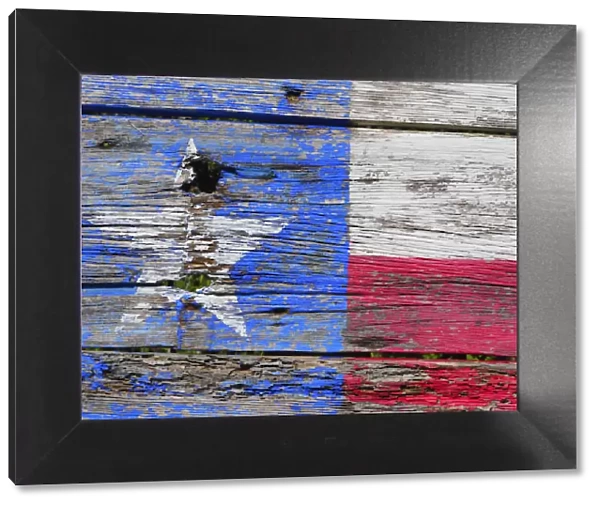 Texas flag painted on old wood