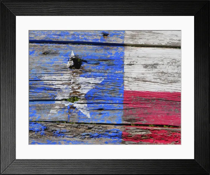 Framed Print : Texas flag painted on old wood Framed Print : Texas flag painted on old wood