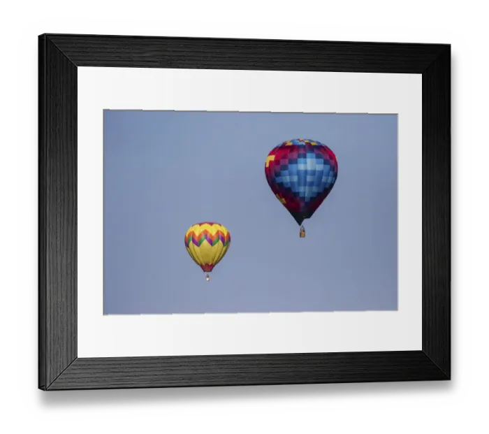 Framed Print : Hot air balloon bringing color to the sky