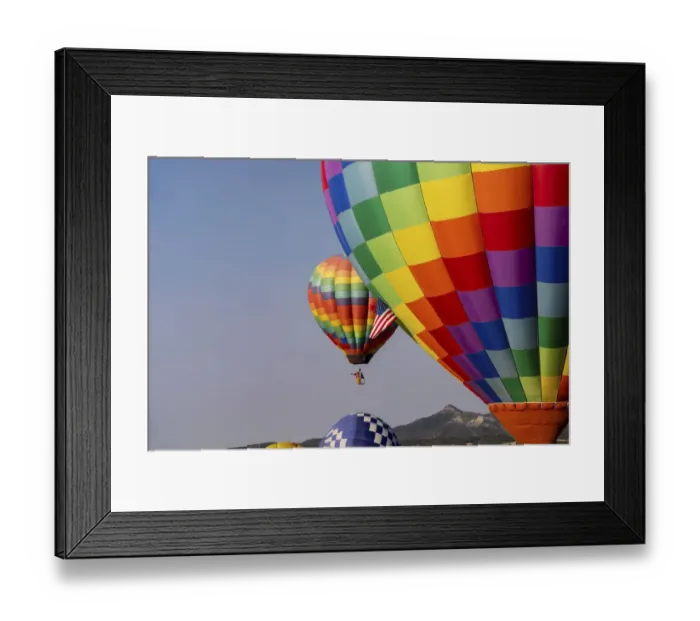 Framed Print : Hot air balloon bringing color to the sky. (Editorial Use Only)