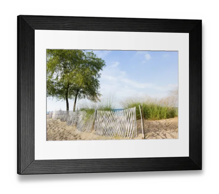 Framed Print : Fence along beach of Lake Huron, Port Huron, MI Framed Print : Fence along beach of Lake Huron, Port Huron, MI