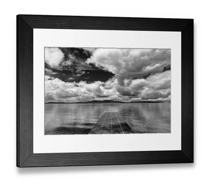 Framed Print : Dock reaches out into Skidoo Bay in Flathead Lake near Polson, Montana, USA Framed Print : Dock reaches out into Skidoo Bay in Flathead Lake near Polson, Montana, USA