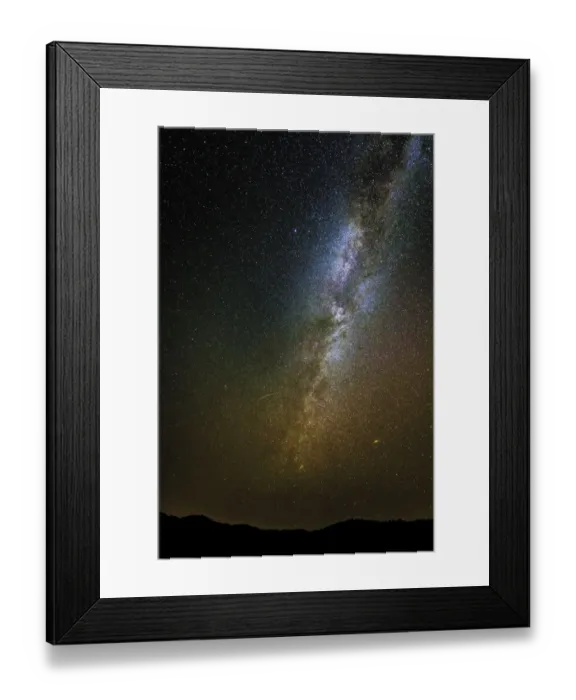 Framed Print : The Milky Way and Perseids meteor over Rose Valley, Los Padres National Forest, California, USA