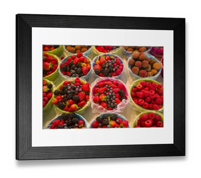 Framed Print : Canada, Quebec, Montreal. Little Italy, Marche Jean Talon Market, berries