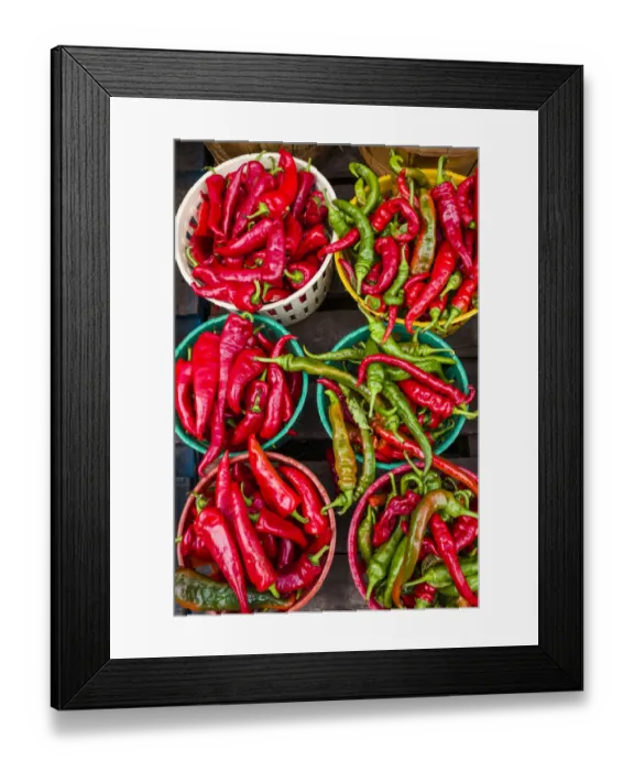 Framed Print : Canada, Quebec, Montreal. Little Italy, Marche Jean Talon Market, peppers