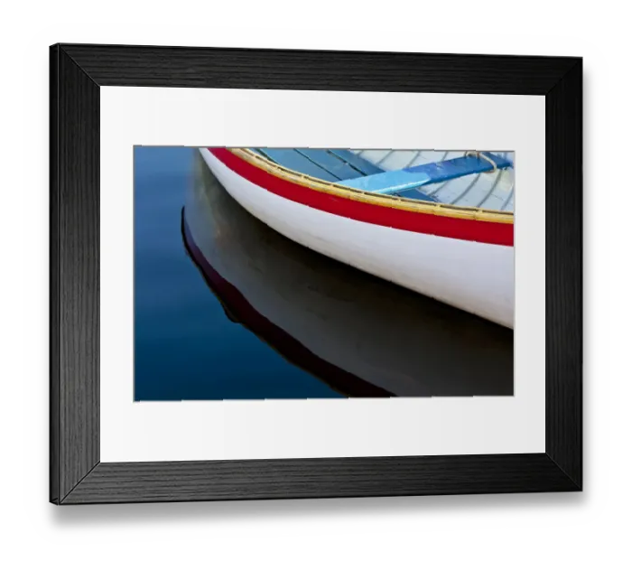 Framed Print : USA, Washington State, Seattle. Wooden boat reflects on lake Framed Print : USA, Washington State, Seattle. Wooden boat reflects on lake
