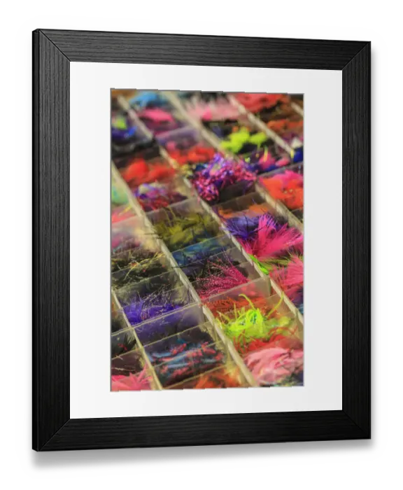 Framed Print : Close-up of fly fishing lures Framed Print : Close-up of fly fishing lures