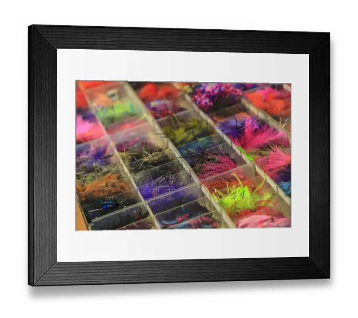 Framed Print : Close-up of fly fishing lures Framed Print : Close-up of fly fishing lures