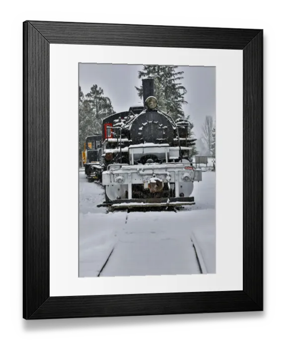Framed Print : Steam engine train on tracks in town of Snoqualmie, Washington State Framed Print : Steam engine train on tracks in town of Snoqualmie, Washington State