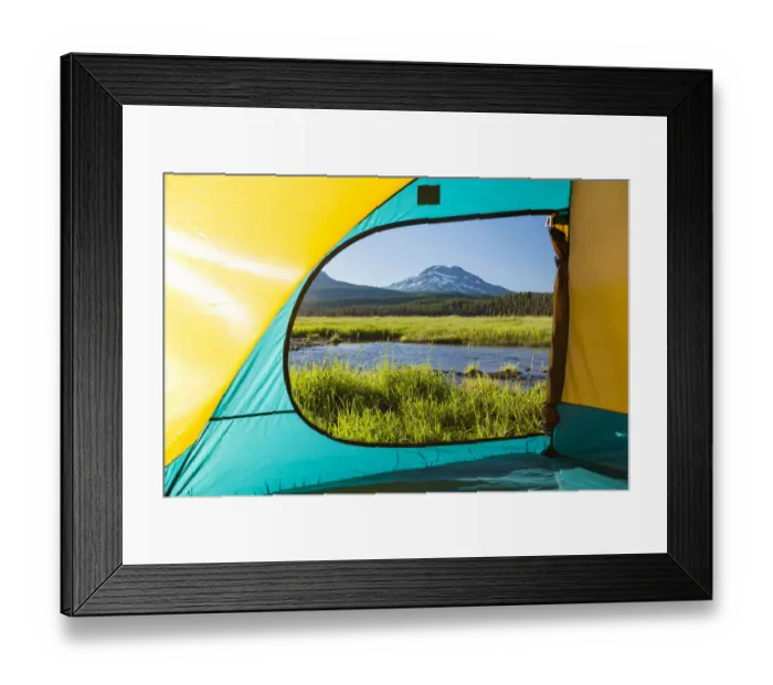 Framed Print : View through Tent, South Sister (Elevation 10, 358 ft. ) Sparks Lake, Three Sisters Wilderness Framed Print : View through Tent, South Sister (Elevation 10, 358 ft. ) Sparks Lake, Three Sisters Wilderness