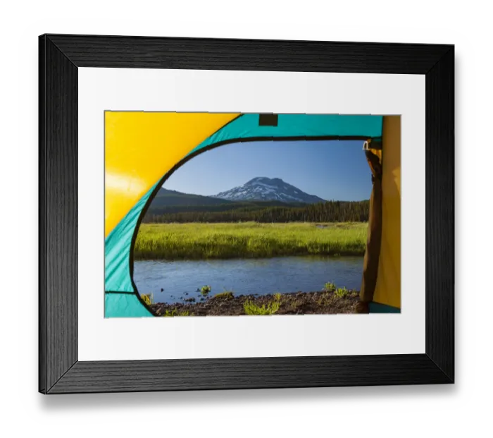 Framed Print : View through Tent, South Sister (Elevation 10, 358 ft. ) Sparks Lake, Three Sisters Wilderness Framed Print : View through Tent, South Sister (Elevation 10, 358 ft. ) Sparks Lake, Three Sisters Wilderness
