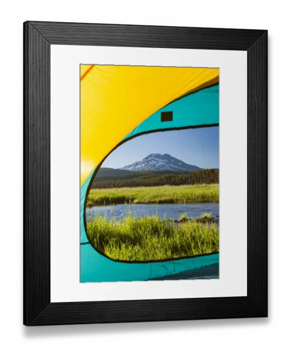 Framed Print : View through Tent, South Sister (Elevation 10, 358 ft. ) Sparks Lake, Three Sisters Wilderness Framed Print : View through Tent, South Sister (Elevation 10, 358 ft. ) Sparks Lake, Three Sisters Wilderness