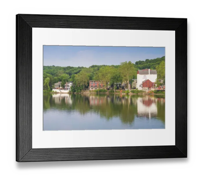 Framed Print : USA, Pennsylvania, New Hope. town view from the Delaware River
