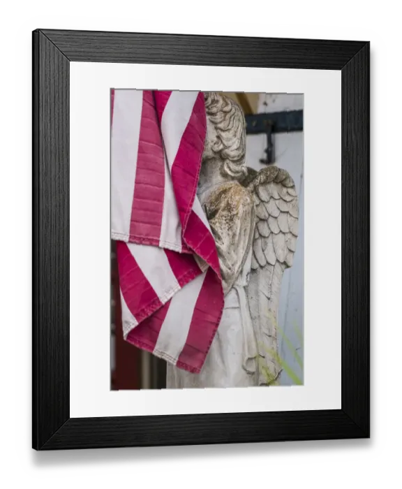 Framed Print : USA, Pennsylvania, New Hope. antiques, angel and US flag Framed Print : USA, Pennsylvania, New Hope. antiques, angel and US flag