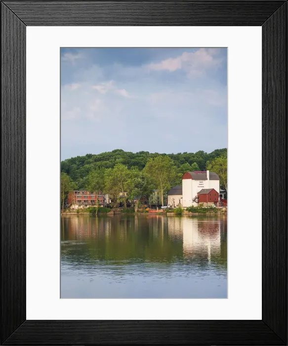 Framed Print : USA, Pennsylvania, New Hope. town view from the Delaware River Framed Print : USA, Pennsylvania, New Hope. town view from the Delaware River