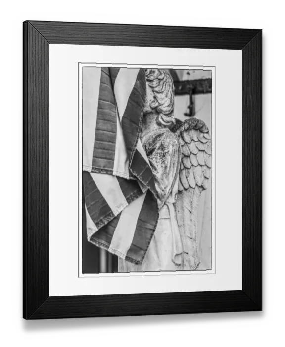 Framed Print : USA, Pennsylvania, New Hope. antiques, angel and US flag