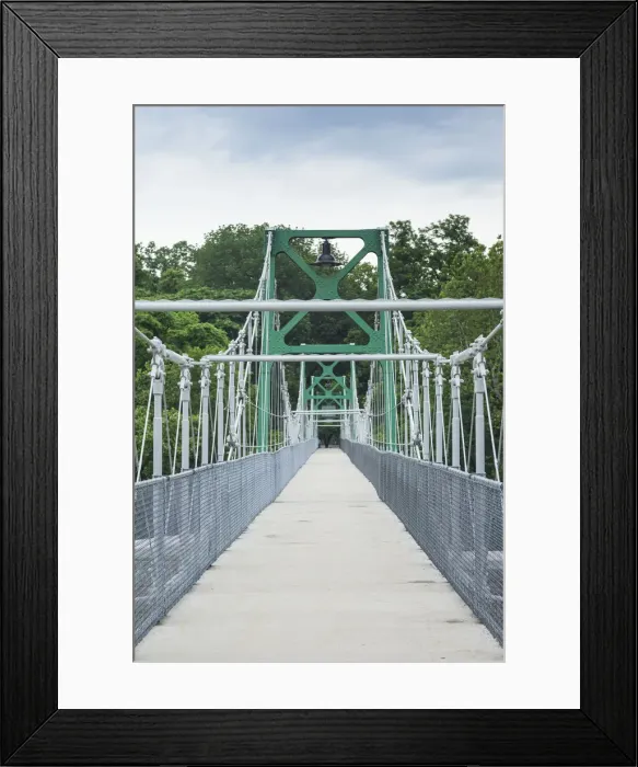 Framed Print : USA, Pennsylvania, New Hope. Delaware River pedestrian bridge Framed Print : USA, Pennsylvania, New Hope. Delaware River pedestrian bridge