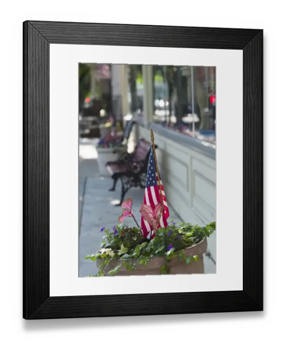 Framed Print : USA, Pennsylvania, Lititz. US flags Framed Print : USA, Pennsylvania, Lititz. US flags